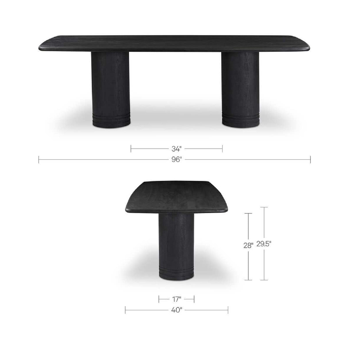 Black Acacia Dining Table L | Novi Living Daphne