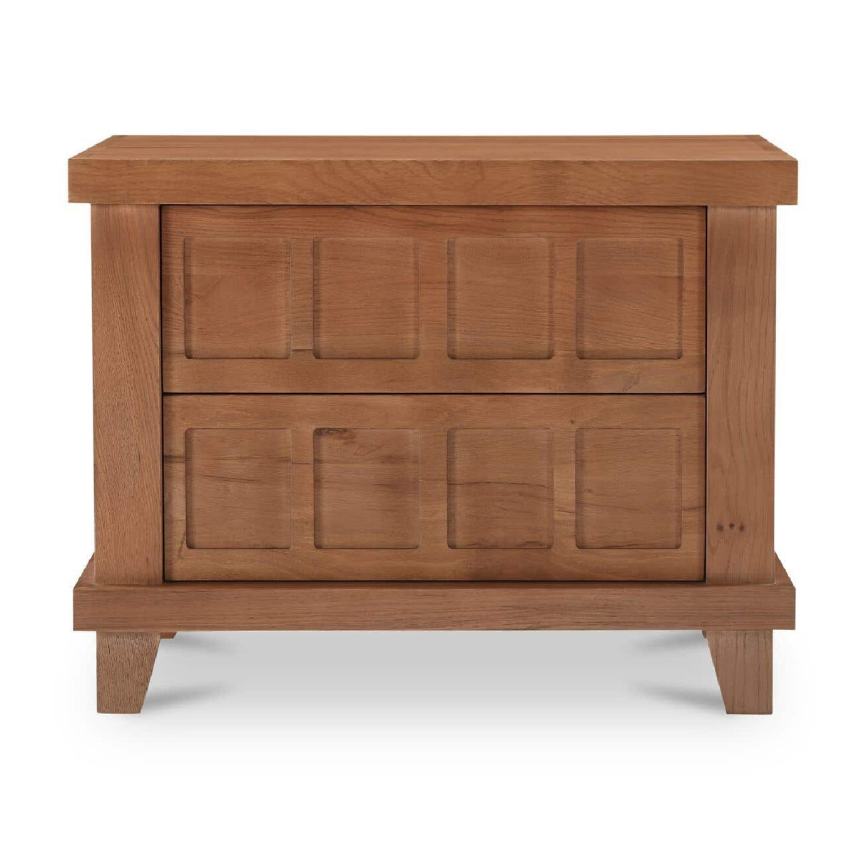 Modern European furniture - Oak Carved 2-Drawer Nightstand - www.oroa.com