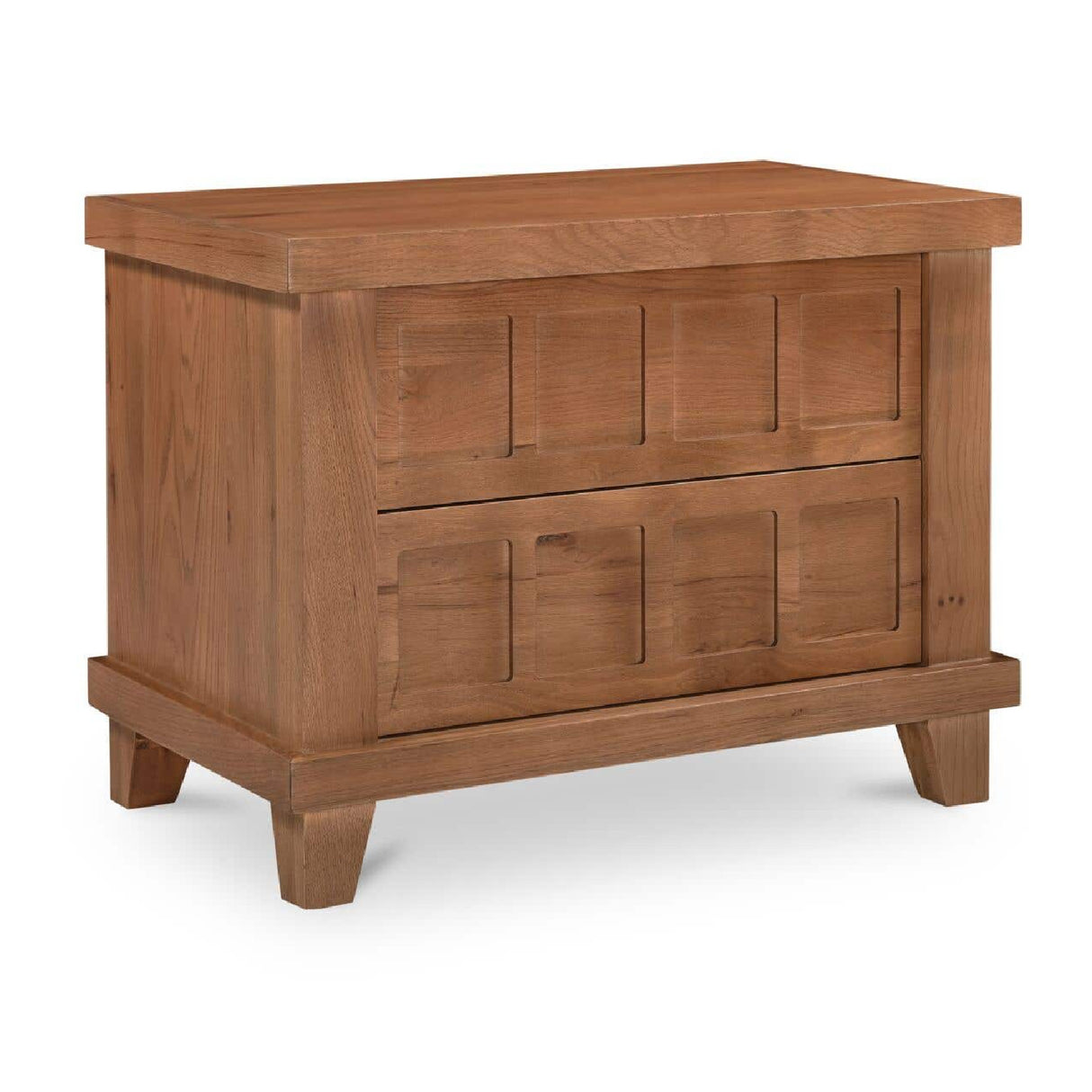 Modern European furniture - Oak Carved 2-Drawer Nightstand - www.oroa.com