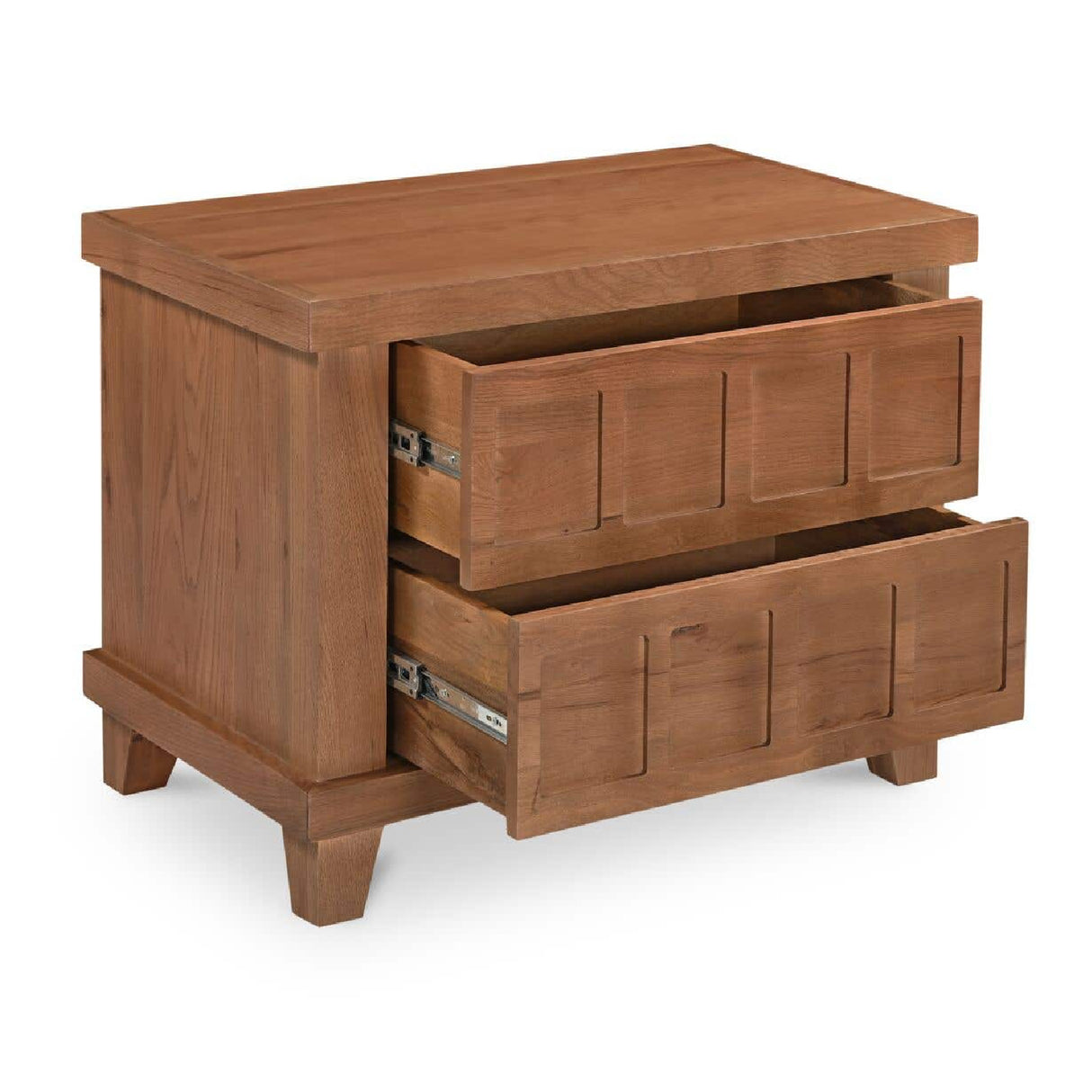 Modern European furniture - Oak Carved 2-Drawer Nightstand - www.oroa.com