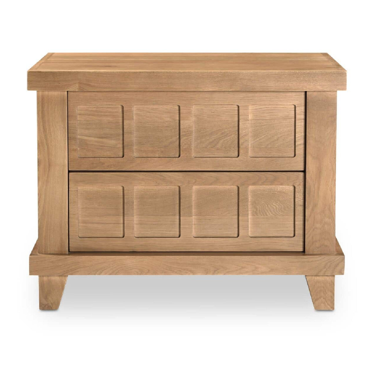 Modern European furniture - Oak Carved 2-Drawer Nightstand - www.oroa.com