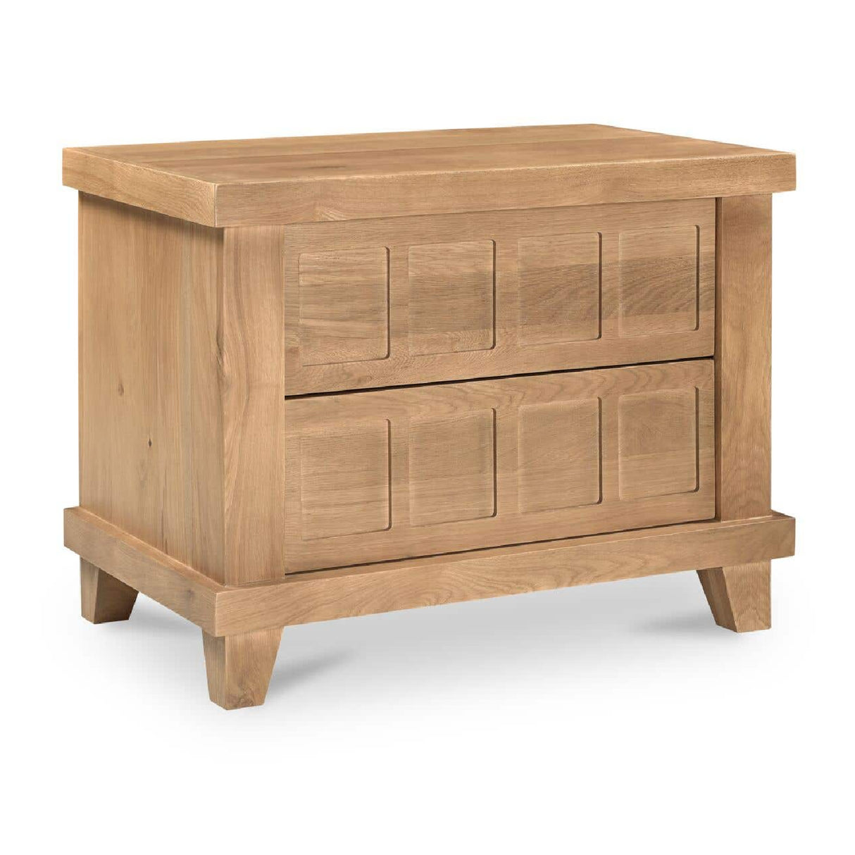 Modern European furniture - Oak Carved 2-Drawer Nightstand - www.oroa.com