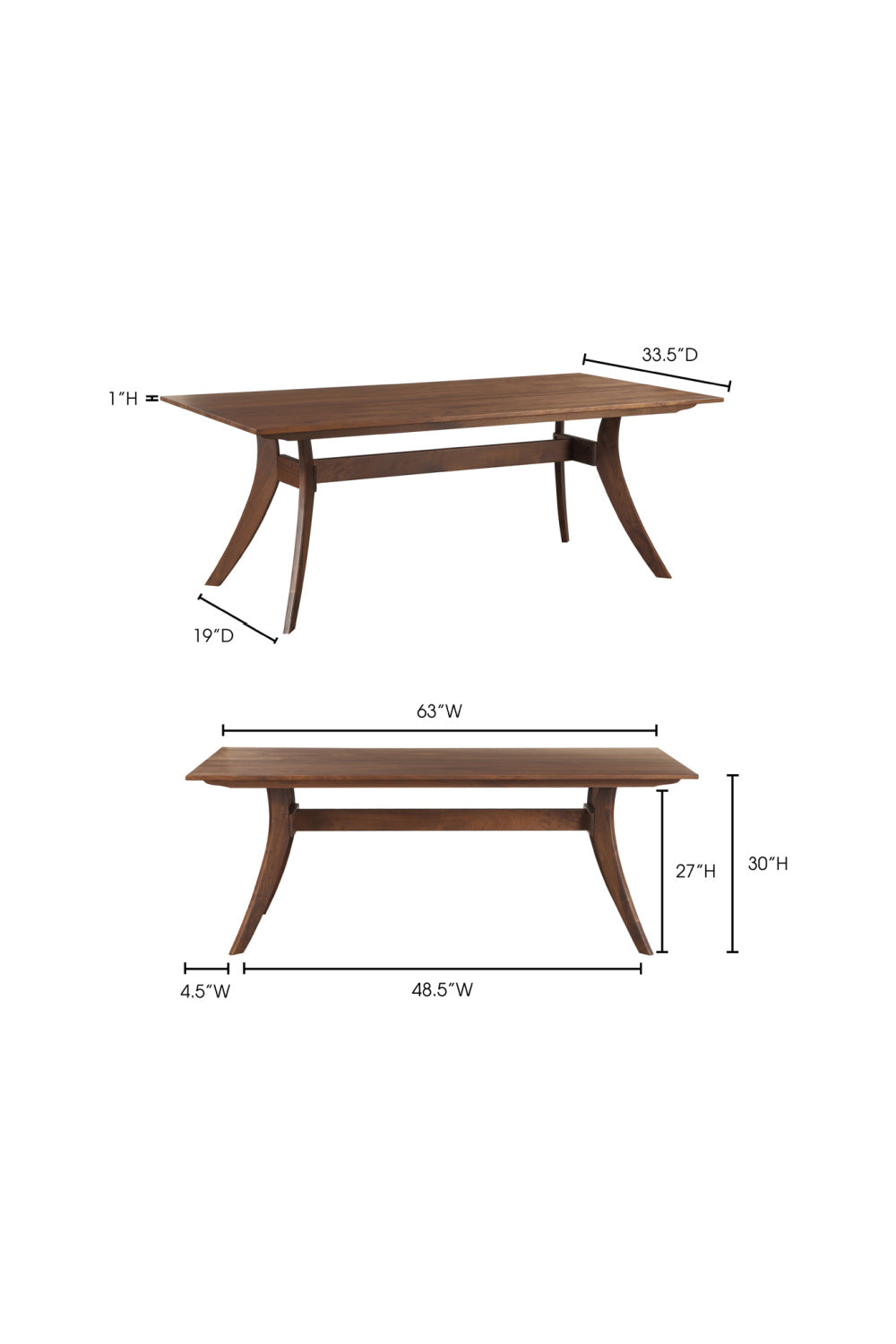Modern European furniture - Walnut Rectangular Dining Table - www.oroa.com