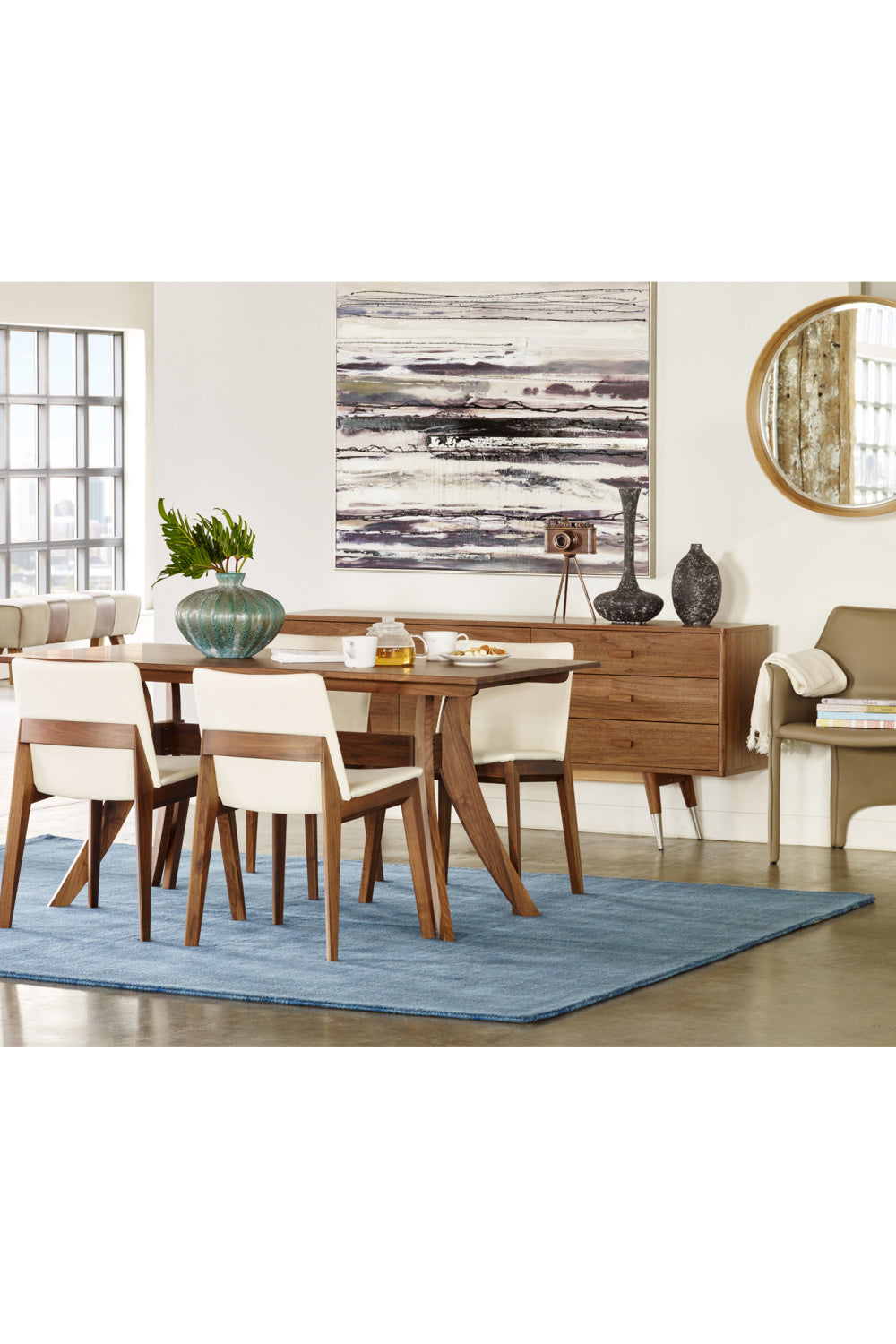 Modern European furniture - Walnut Rectangular Dining Table - www.oroa.com