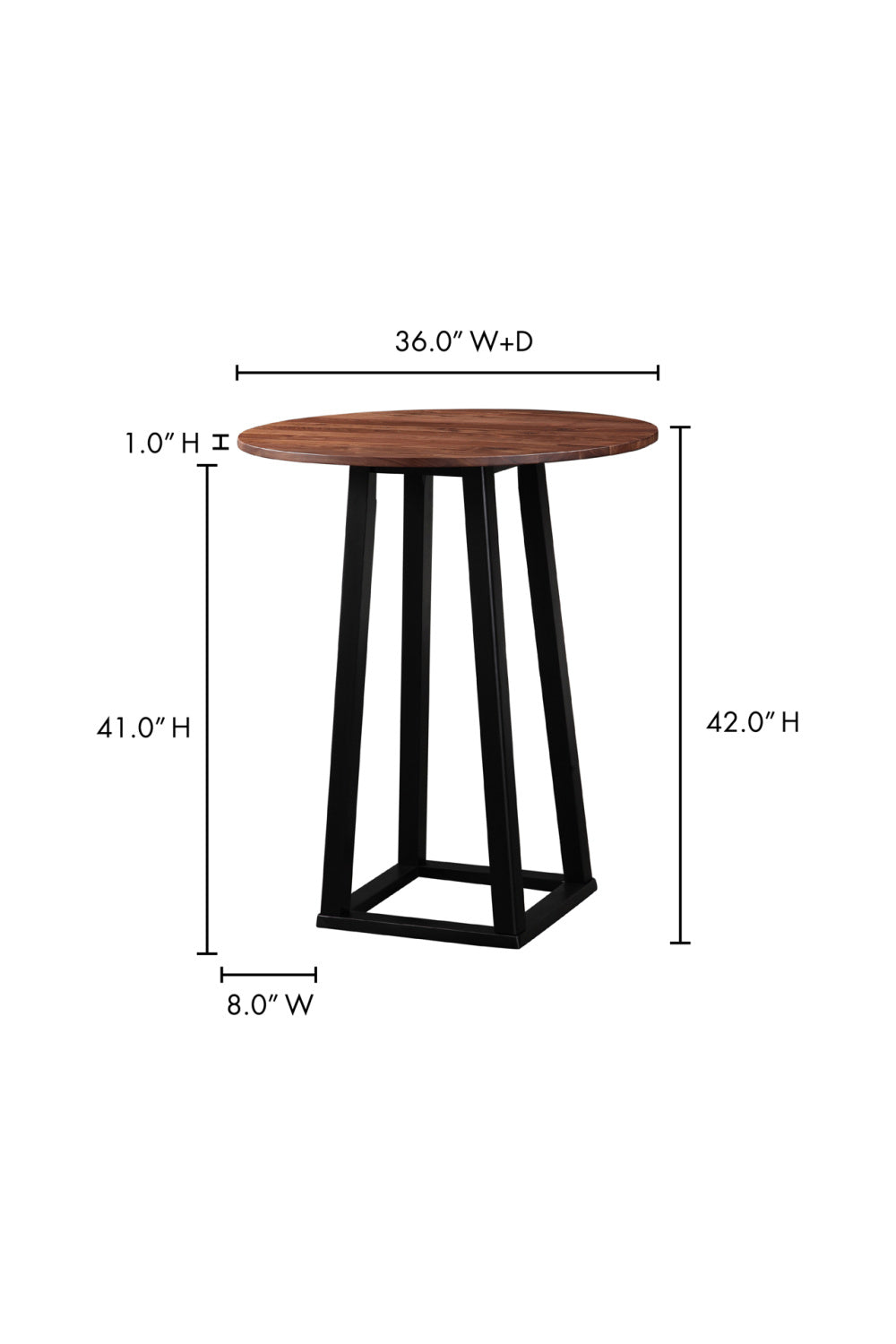 Solid Walnut Bar Table | Novi Living Tri-Mesa