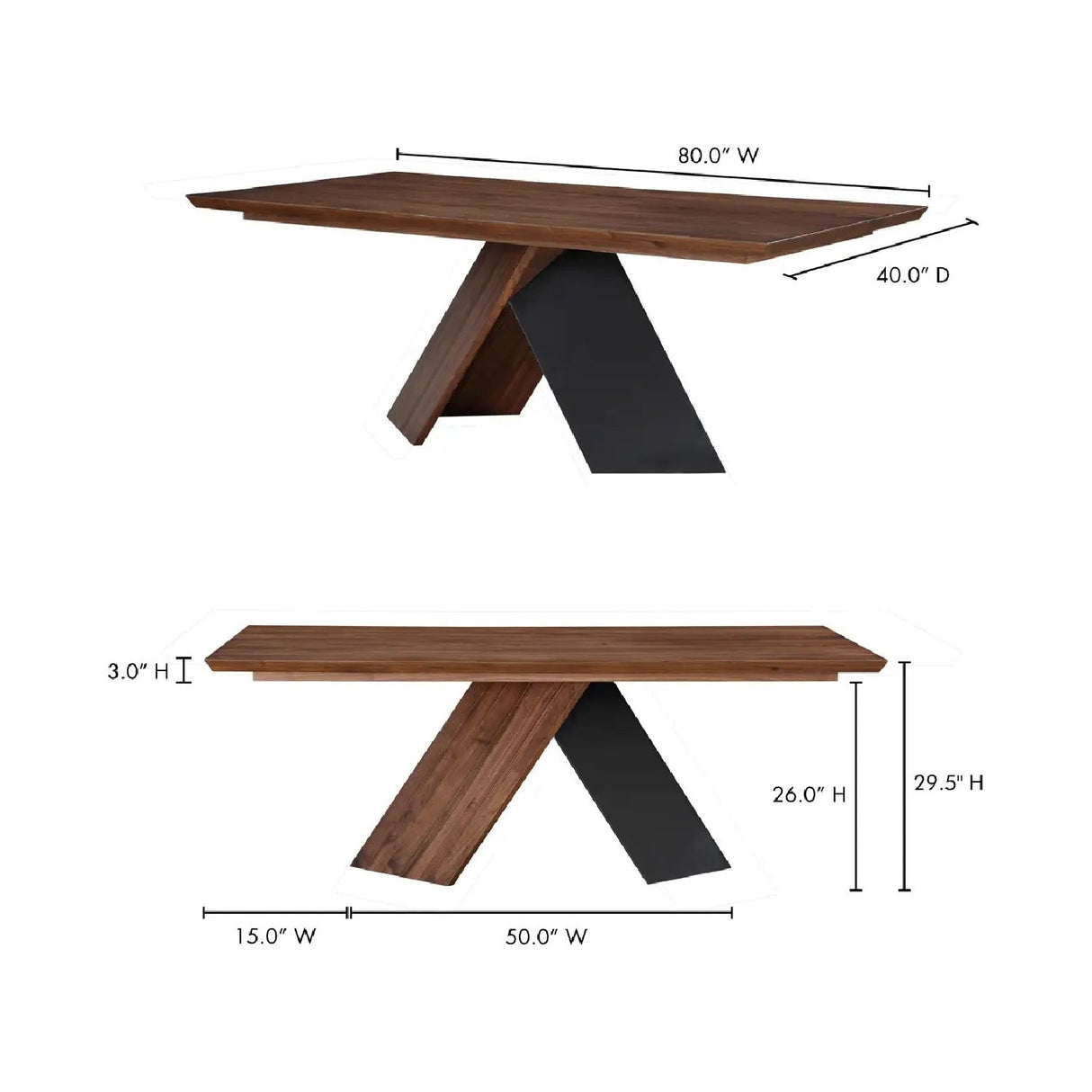 Modern European furniture - Solid Walnut Dining Table - www.oroa.com