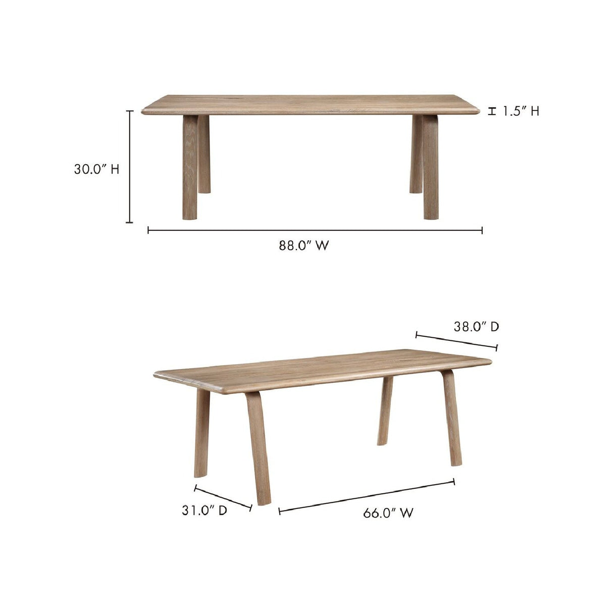Modern European furniture - Wooden Minimalist Dining Table - www.oroa.com