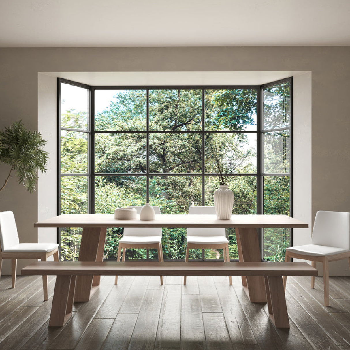 Oak Framed Padded Dining Chairs (2) | Oroa.com