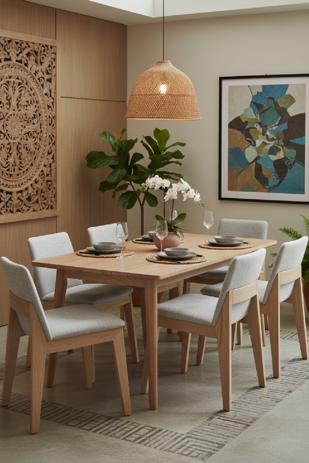 Modern European furniture - Oak Framed Padded Dining Chairs (2) - www.oroa.com
