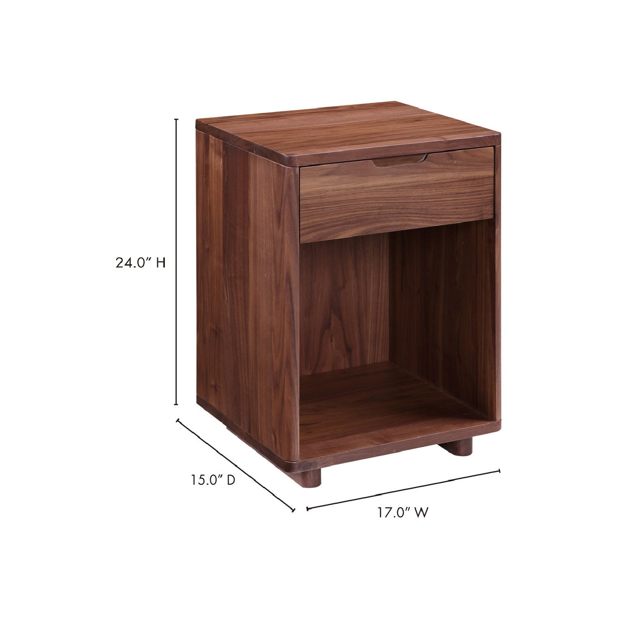 Modern European furniture - Solid Wood 1-Drawer Nightstand - www.oroa.com