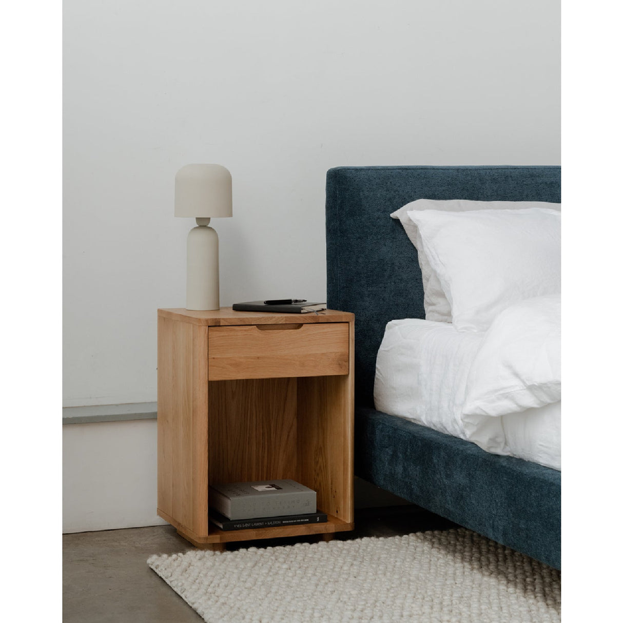 Modern European furniture - Solid Wood 1-Drawer Nightstand - www.oroa.com