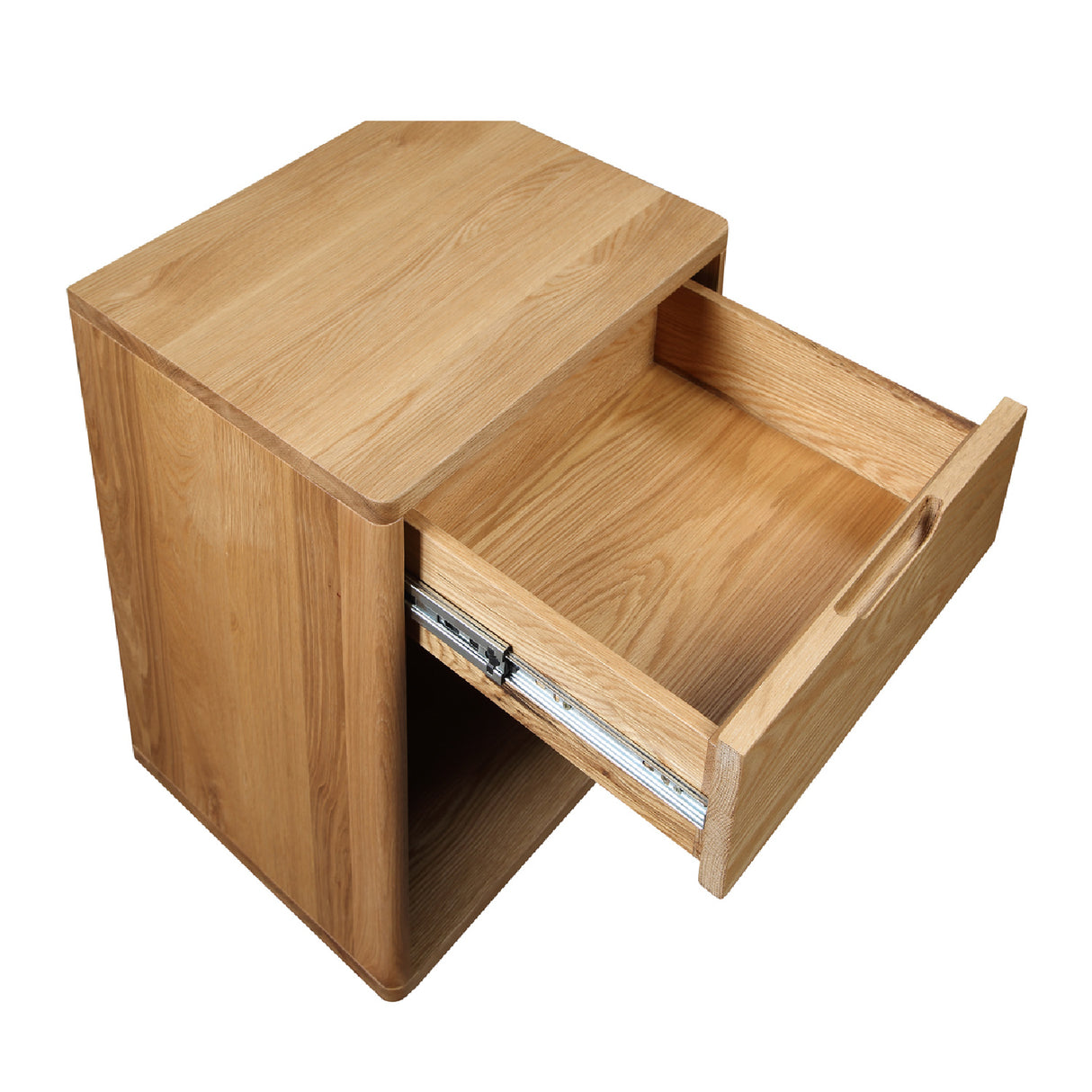Solid Wood 1-Drawer Nightstand | Novi Living Osamu | Oroa.com