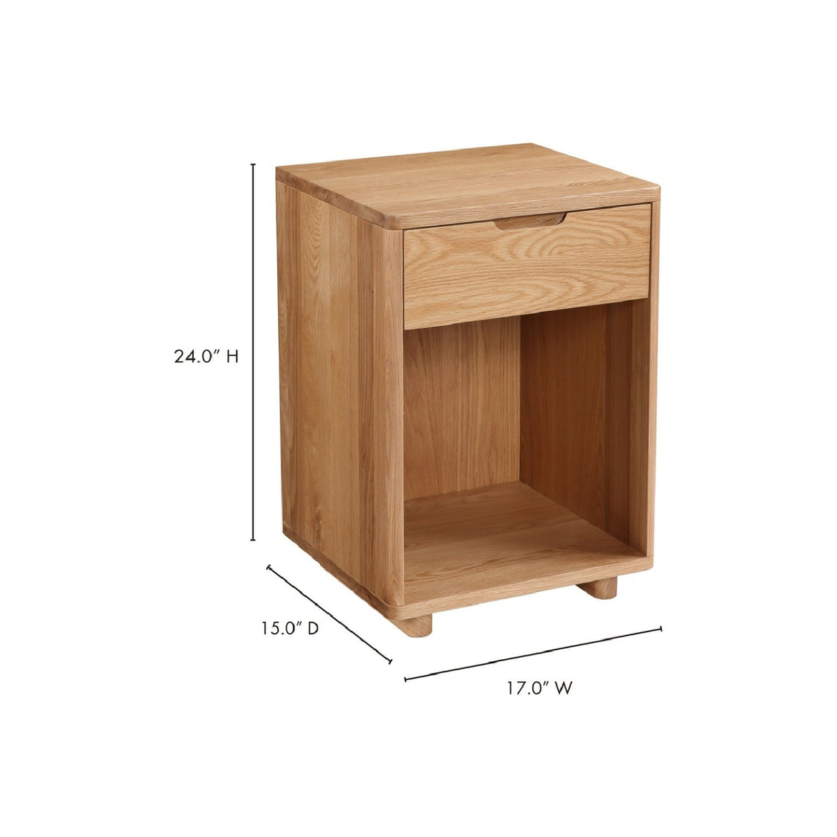 Modern European furniture - Solid Wood 1-Drawer Nightstand - www.oroa.com