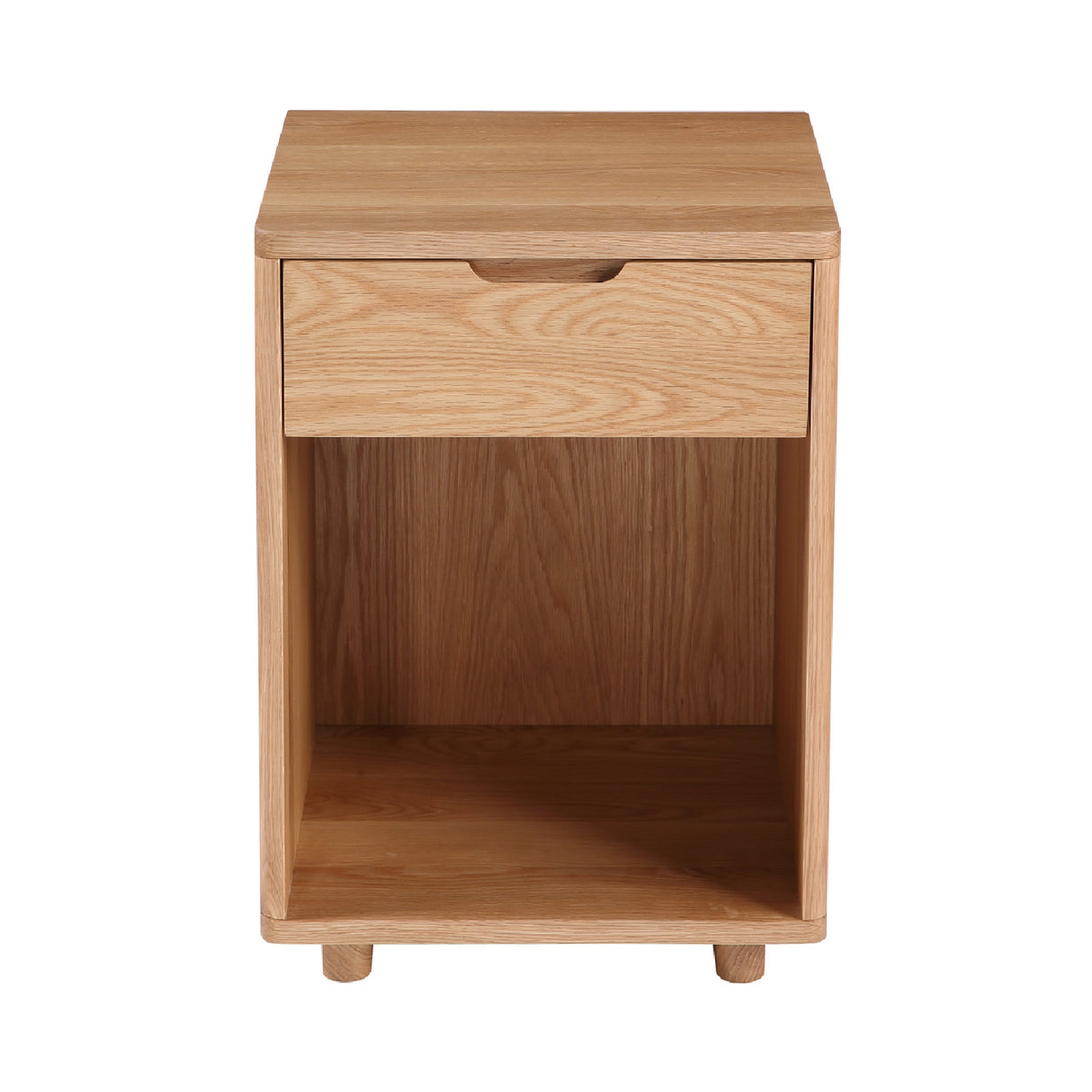 Solid Wood 1-Drawer Nightstand | Novi Living Osamu | Oroa.com