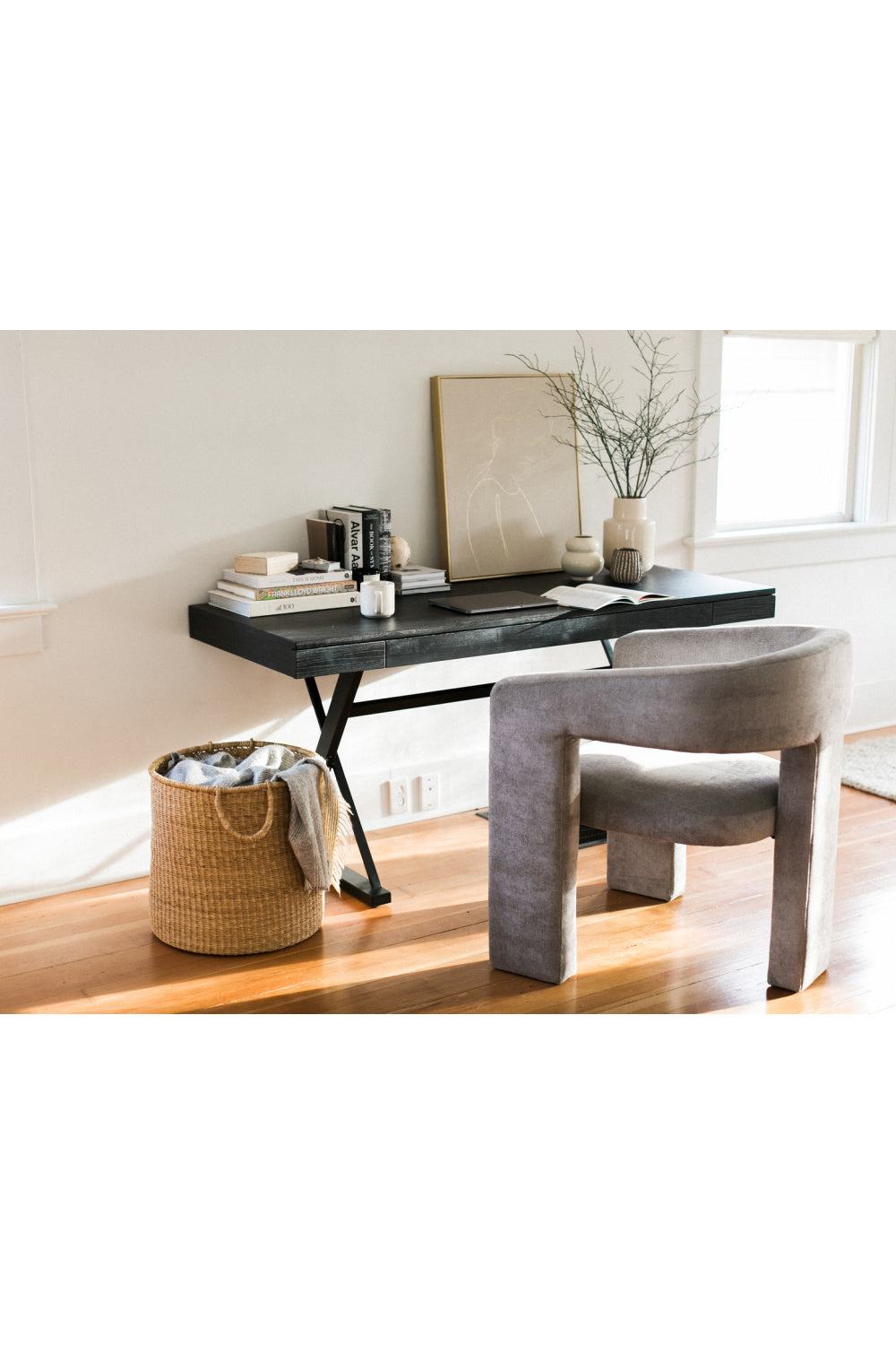 Modern European furniture - Trestle Framed Wooden Desk - www.oroa.com