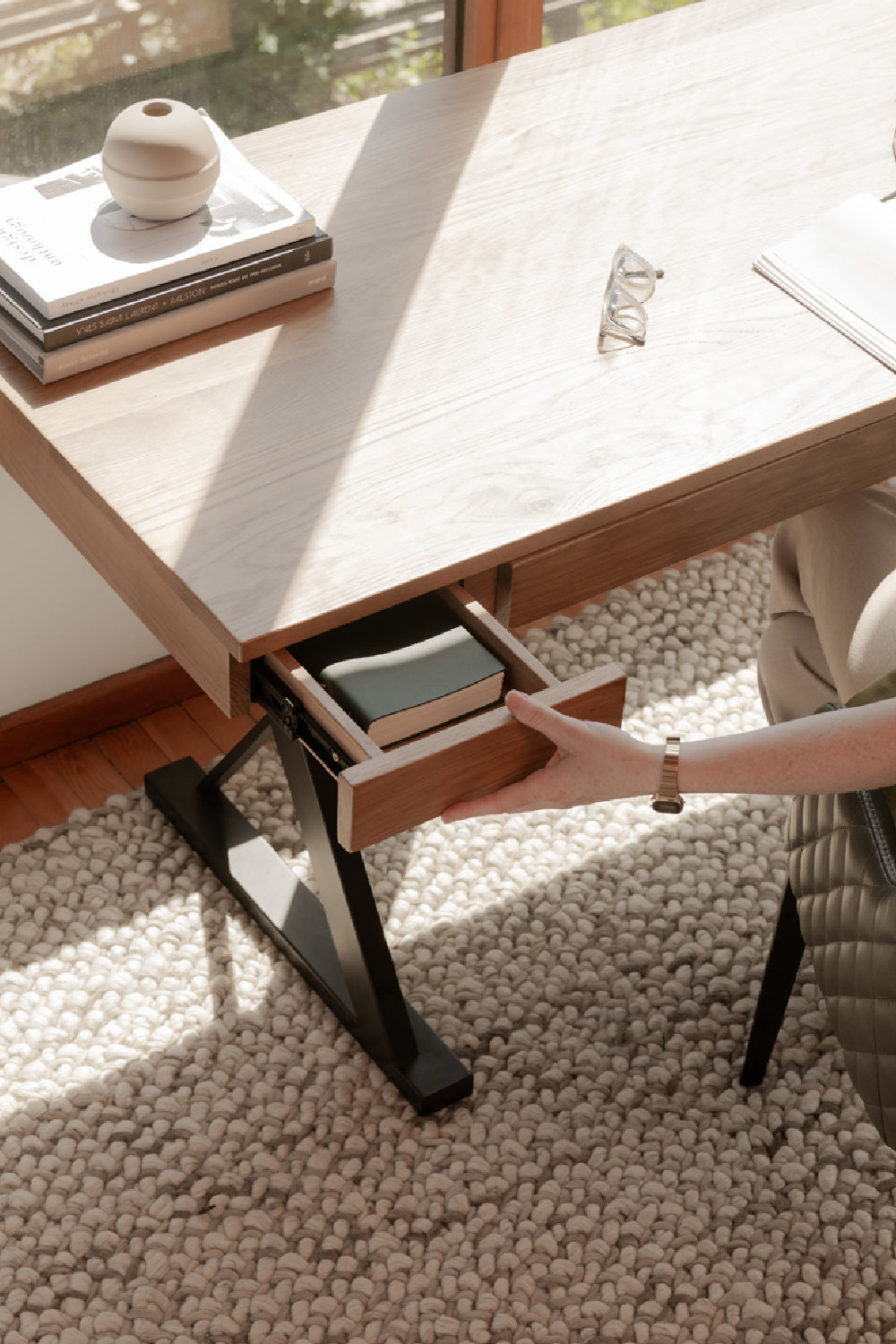 Modern European furniture - Trestle Framed Wooden Desk - www.oroa.com