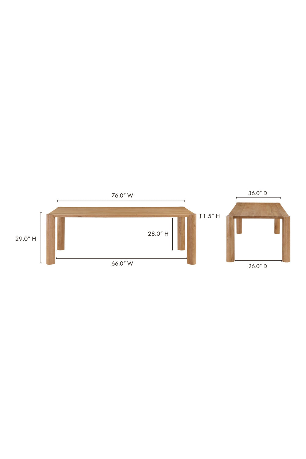 Modern European furniture - Natural Oak Dining Table - www.oroa.com