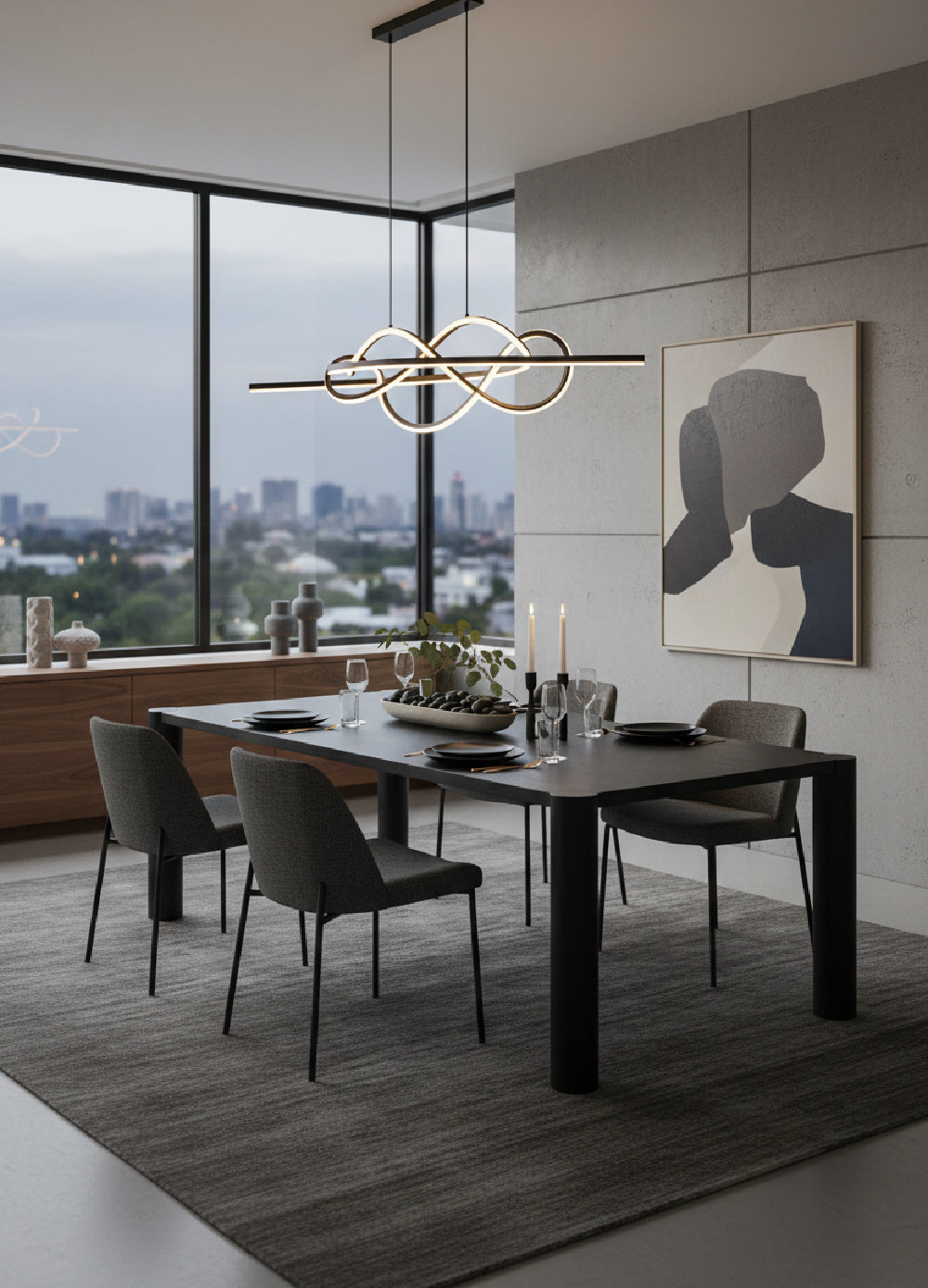 Modern European furniture - Black Oak Dining Table - www.oroa.com