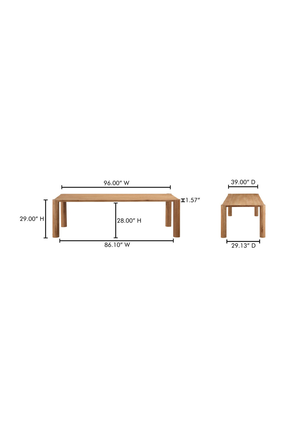 Modern European furniture - Natural Oak Dining Table - www.oroa.com