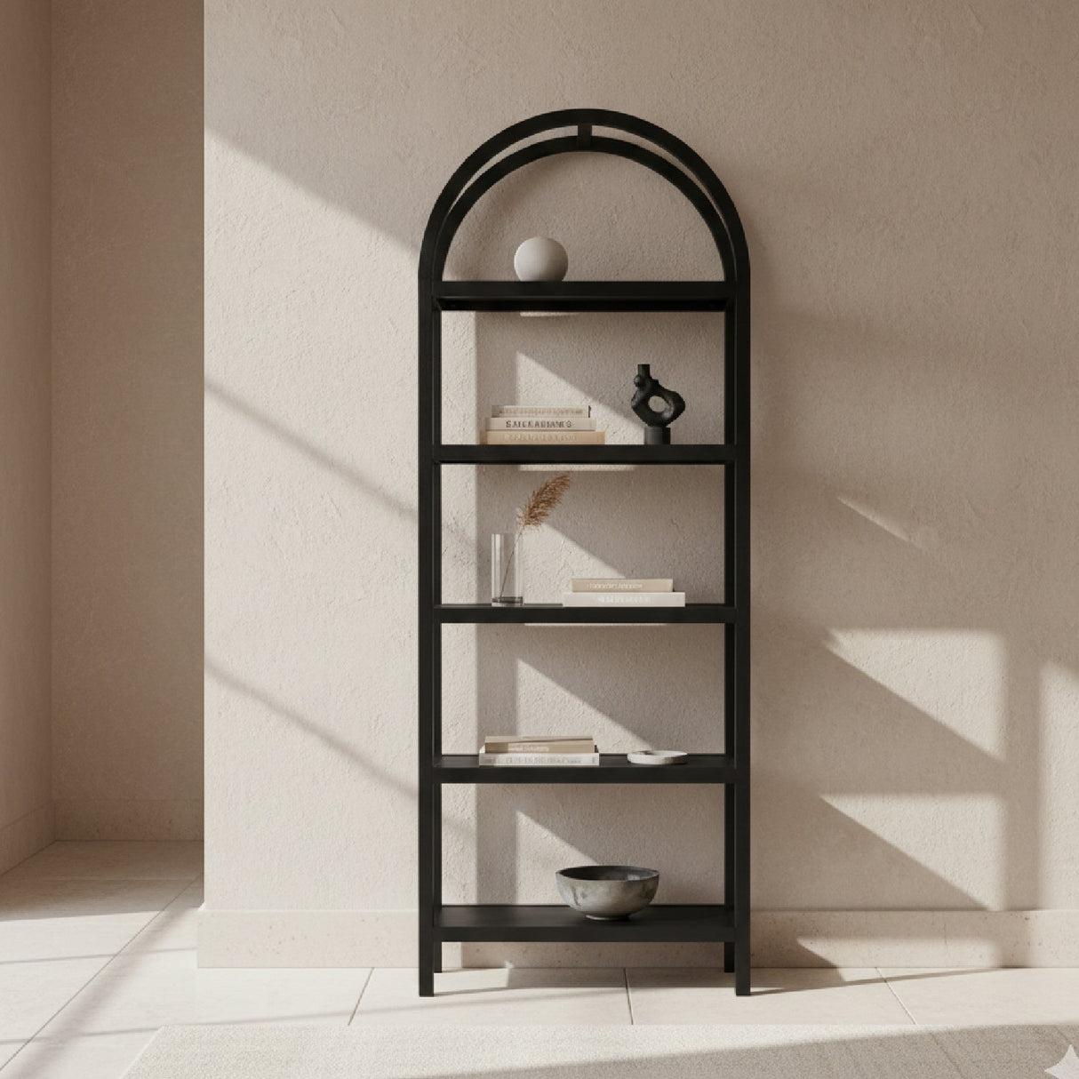 Modern European furniture - Solid Oak Arched Bookcase - www.oroa.com