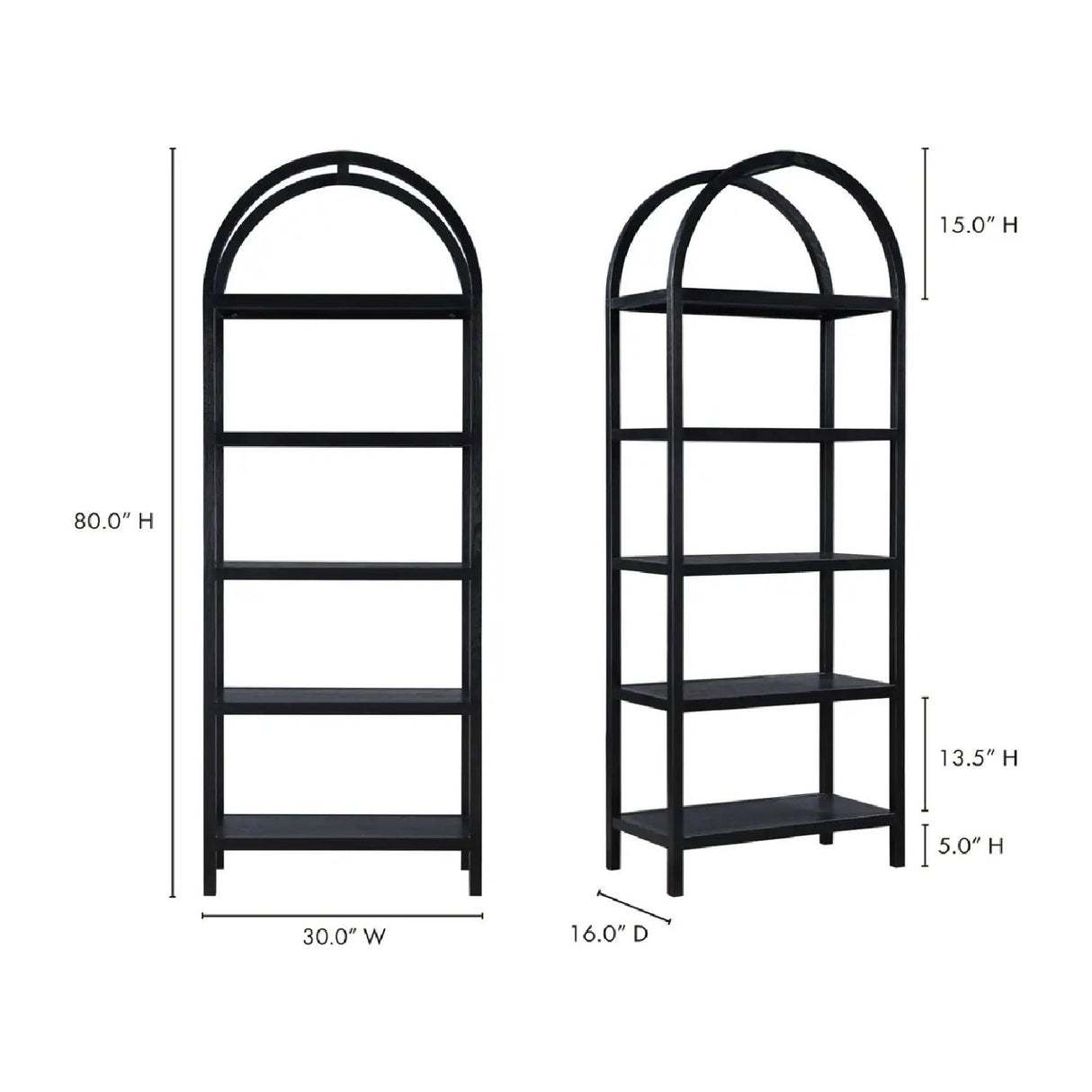 Modern European furniture - Solid Oak Arched Bookcase - www.oroa.com