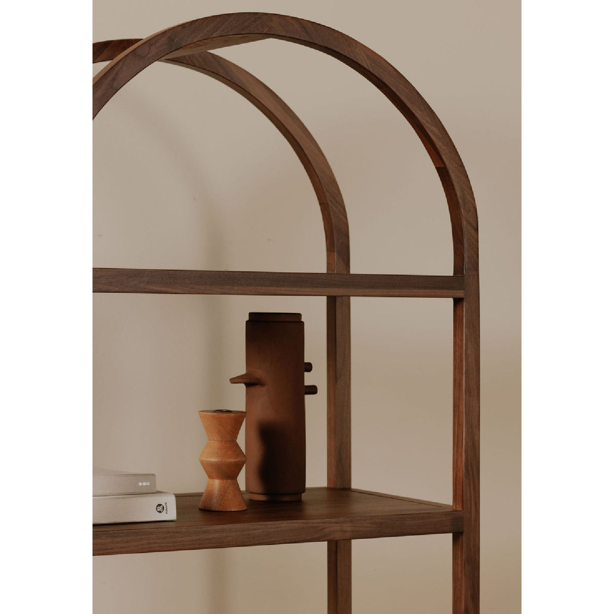 Modern European furniture - Solid Walnut Arched Bookcase - www.oroa.com
