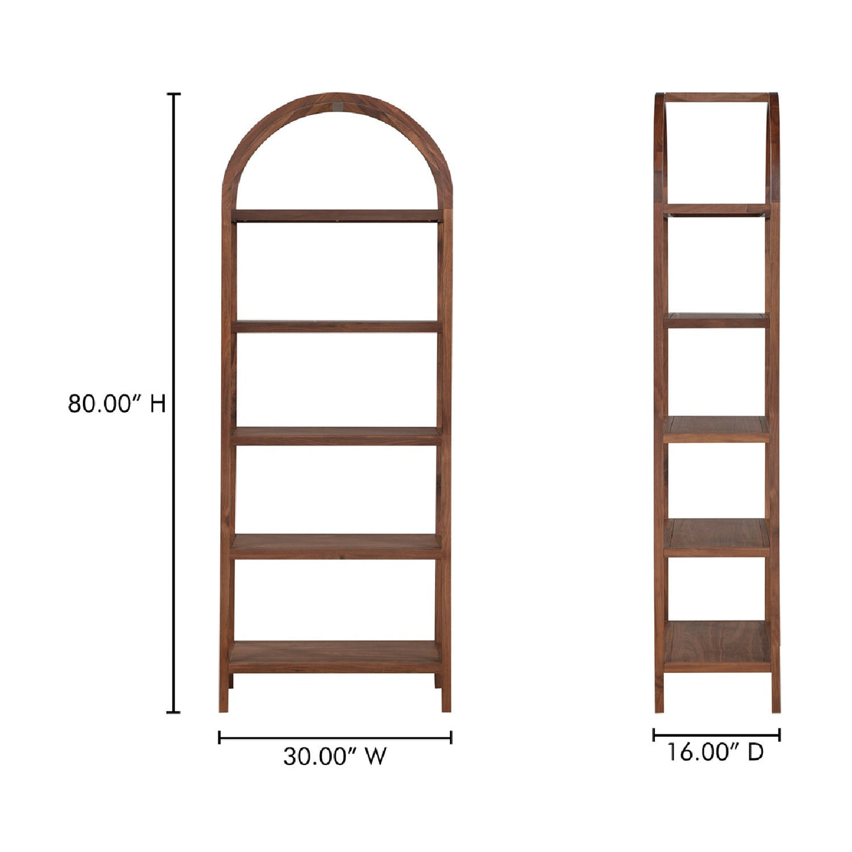 Modern European furniture - Solid Walnut Arched Bookcase - www.oroa.com