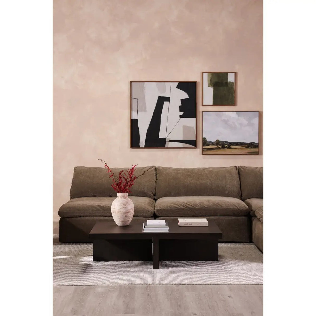 Modern European furniture - Oak Cross-Base Rectangular Coffee Table - www.oroa.com