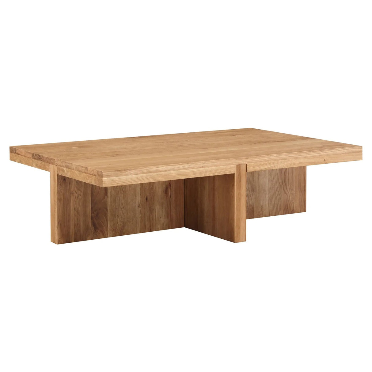Modern European furniture - Oak Cross-Base Rectangular Coffee Table - www.oroa.com