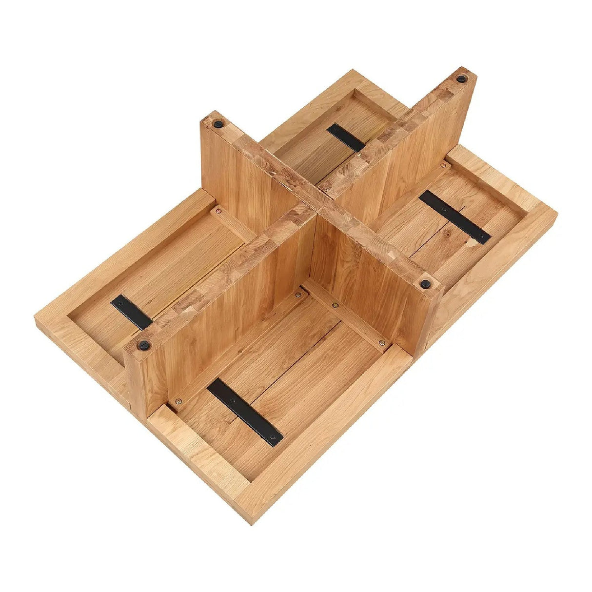 Modern European furniture - Oak Cross-Base Rectangular Coffee Table - www.oroa.com