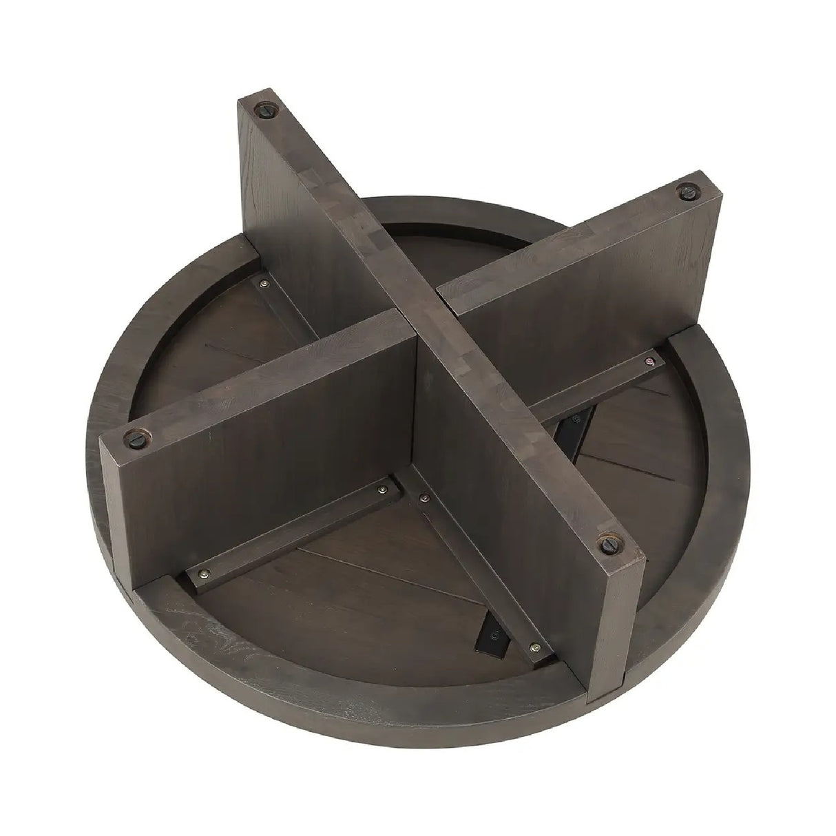 Oak Cross-Base Round Coffee Table | Novi Living Folke | Oroa.com