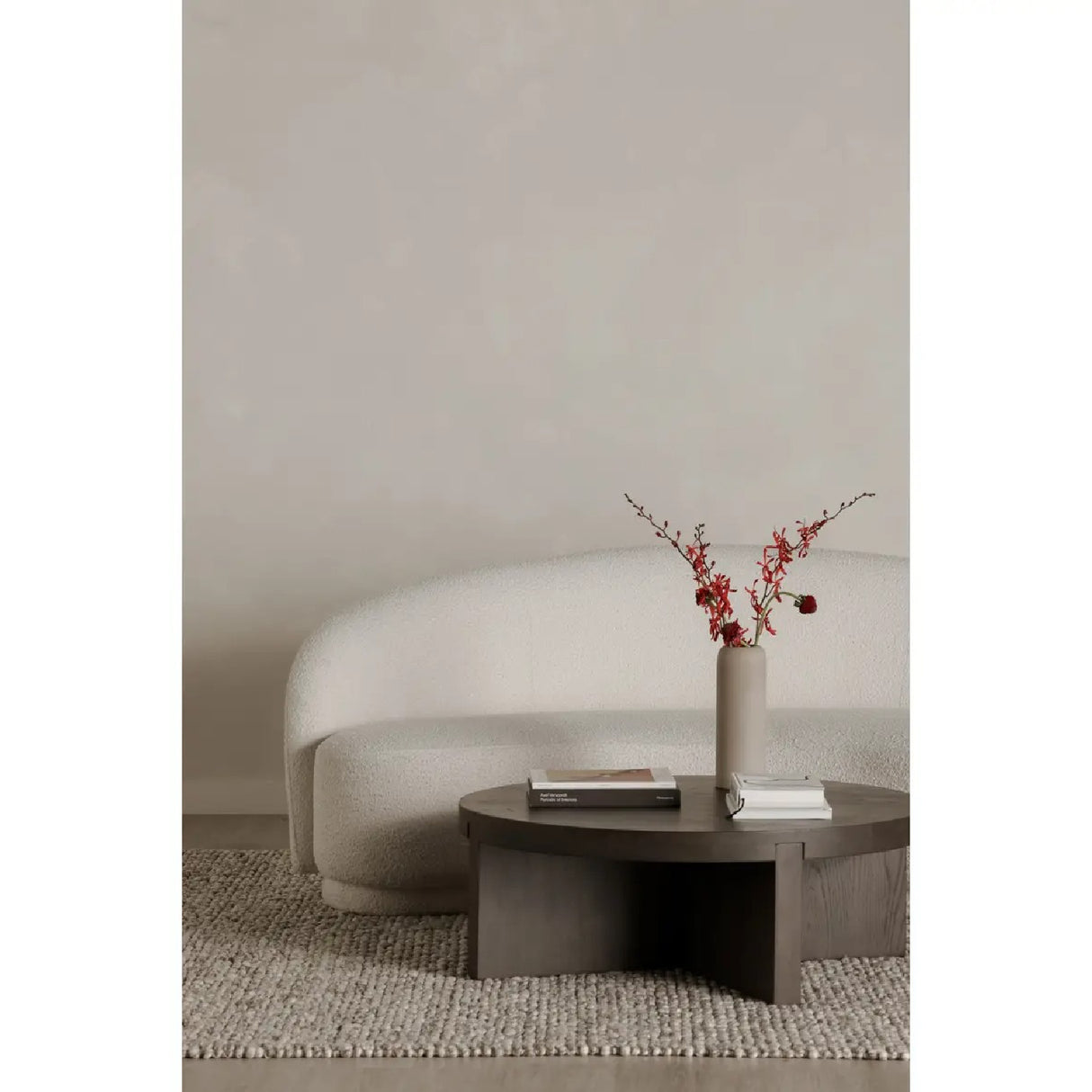 Oak Cross-Base Round Coffee Table | Novi Living Folke | Oroa.com