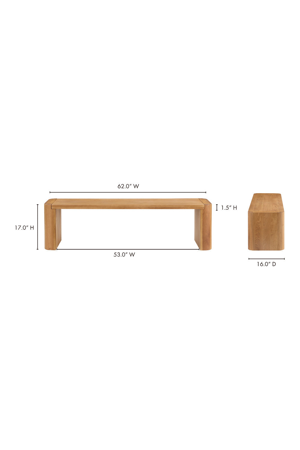 Modern European furniture - Solid Oak Dining Bench - www.oroa.com