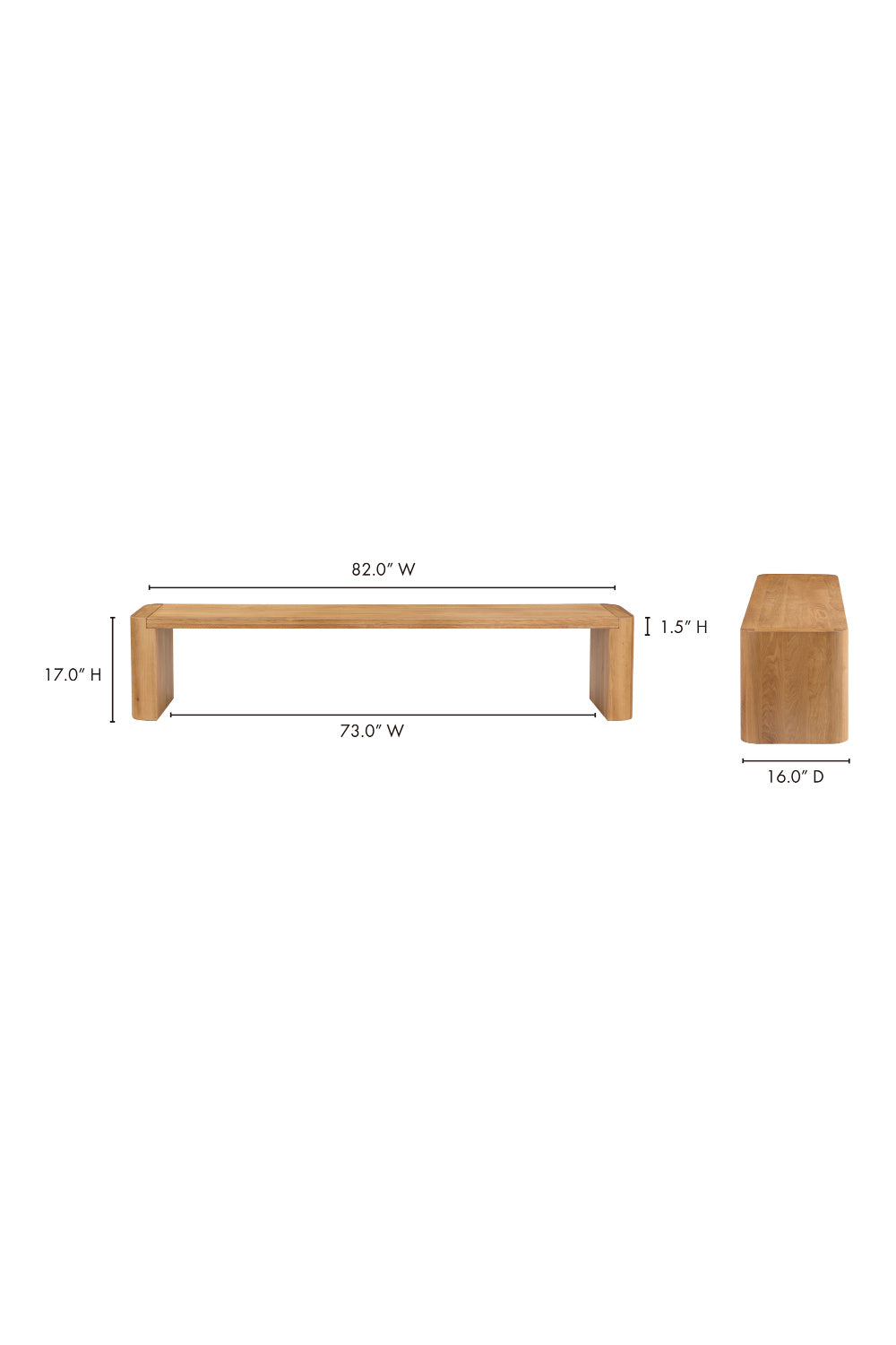 Modern European furniture - Solid Oak Dining Bench L - www.oroa.com