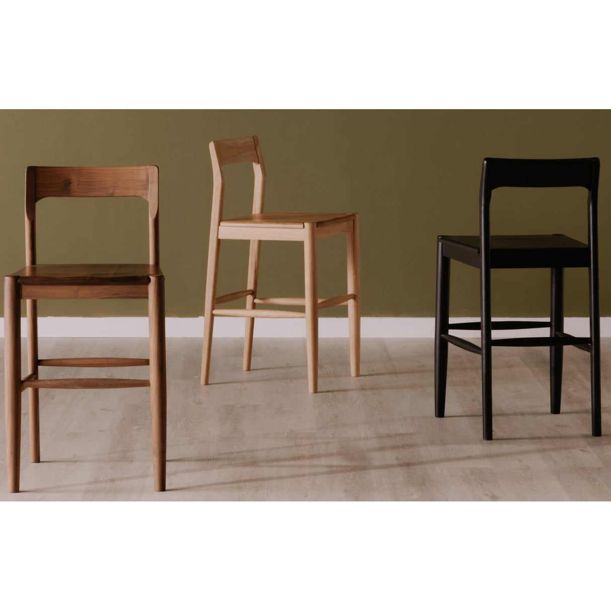 Modern European furniture - Solid Wood Open-Back Counter Stool - www.oroa.com