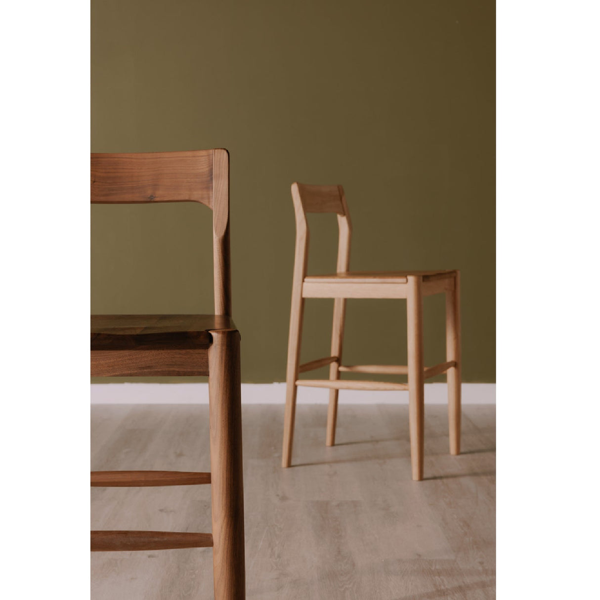 Modern European furniture - Solid Wood Open-Back Counter Stool - www.oroa.com