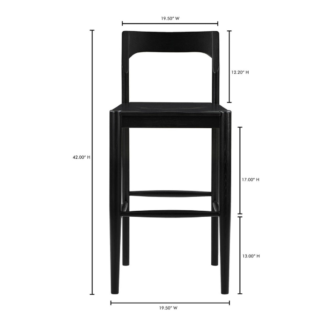 Modern European furniture - Solid Wood Open-Back Bar Stool - www.oroa.com