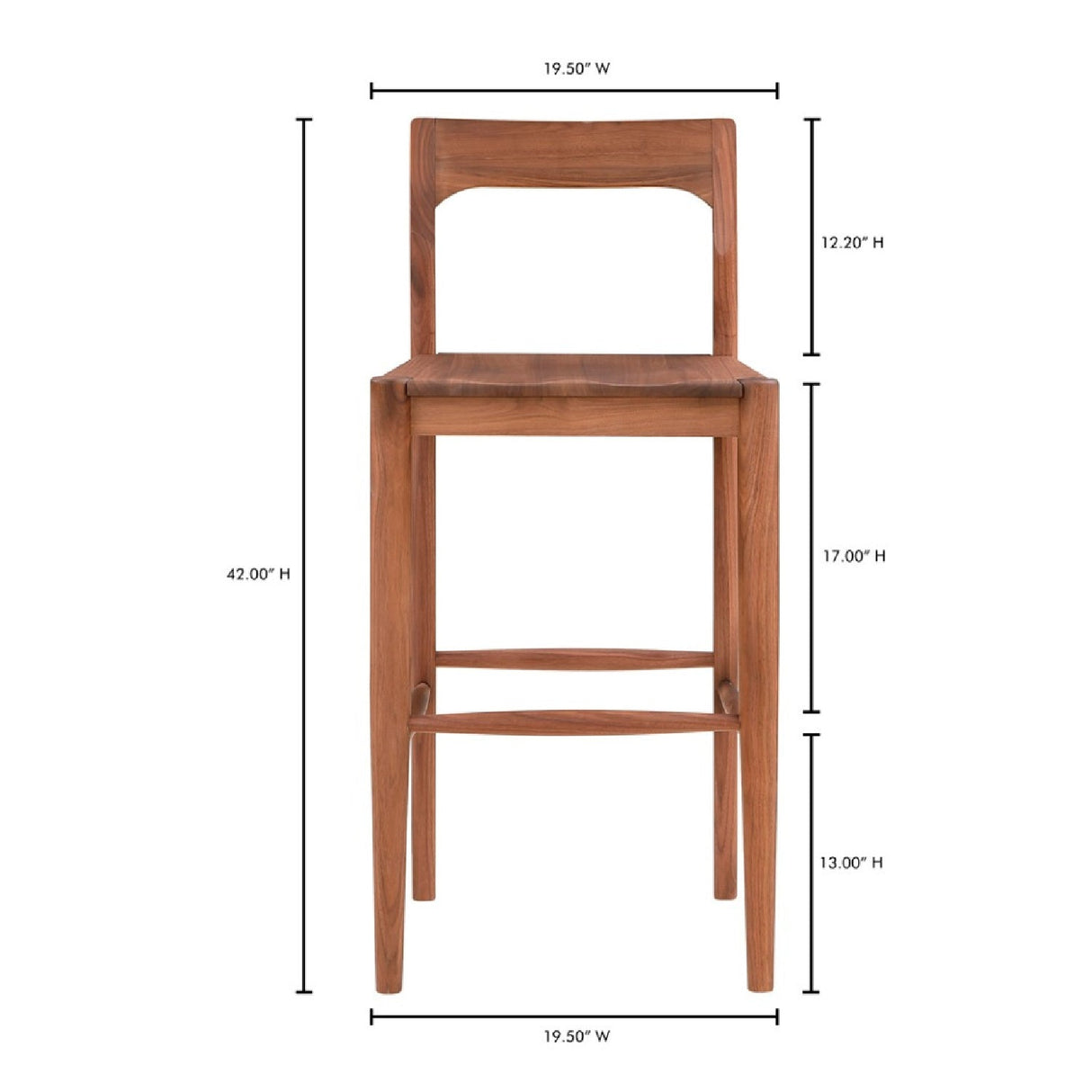Modern European furniture - Solid Wood Open-Back Bar Stool - www.oroa.com