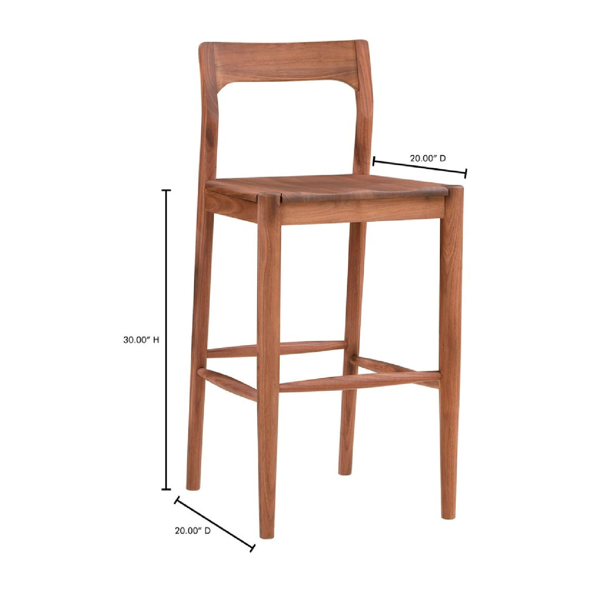 Modern European furniture - Solid Wood Open-Back Bar Stool - www.oroa.com