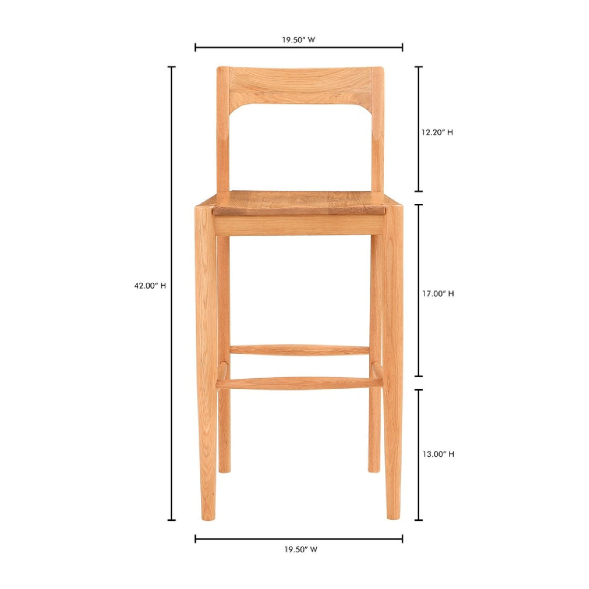 Modern European furniture - Solid Wood Open-Back Bar Stool - www.oroa.com