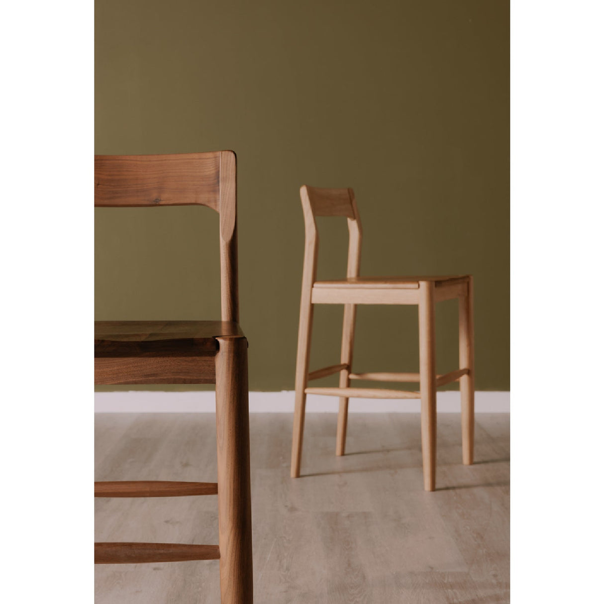 Modern European furniture - Solid Wood Open-Back Bar Stool - www.oroa.com