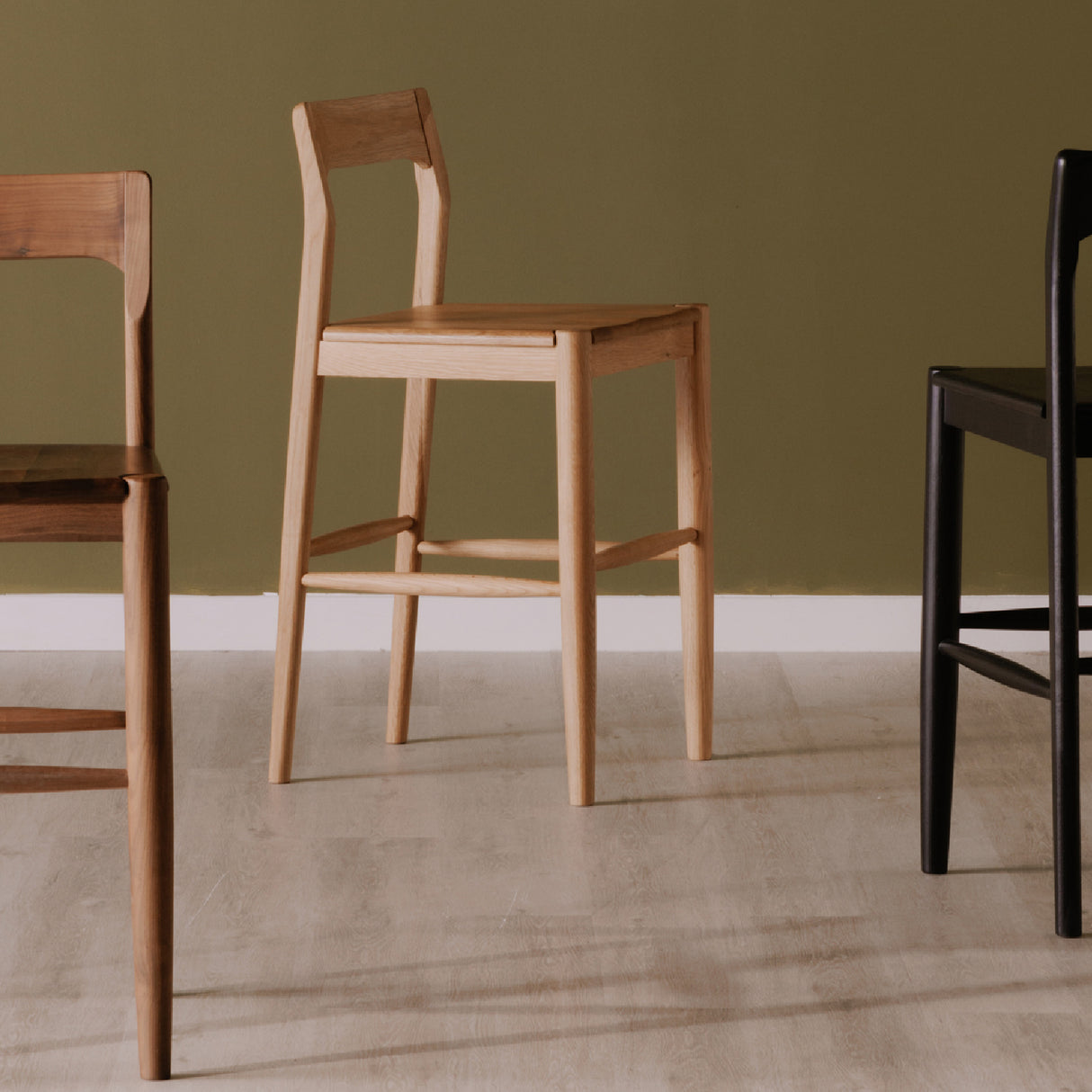 Modern European furniture - Solid Wood Open-Back Bar Stool - www.oroa.com | Oroa.com