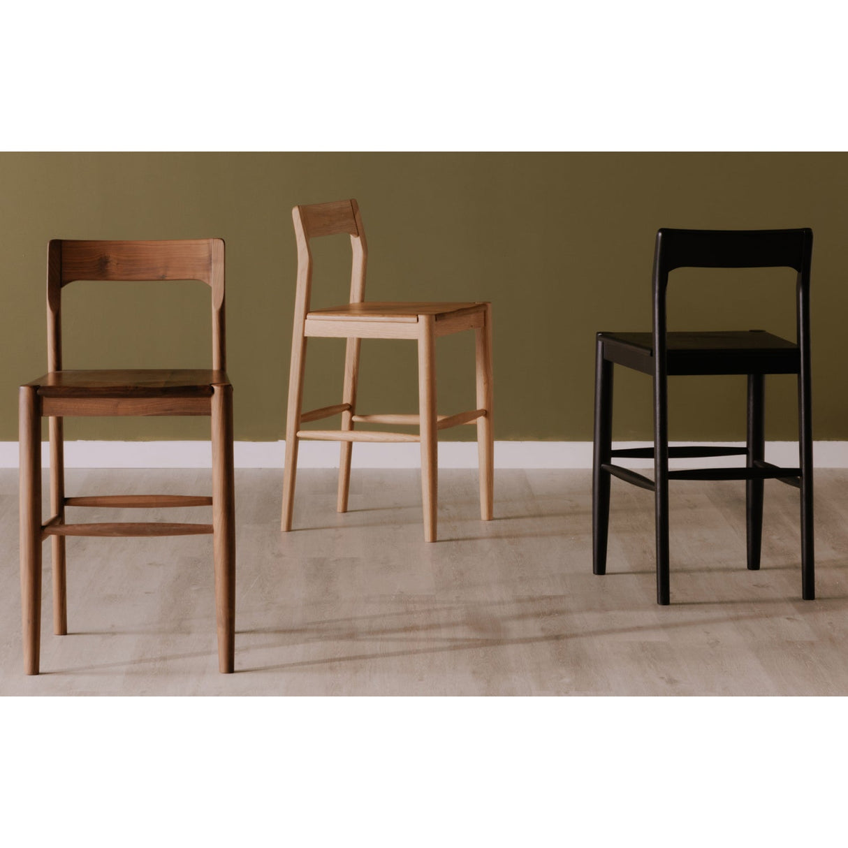 Modern European furniture - Solid Wood Open-Back Bar Stool - www.oroa.com
