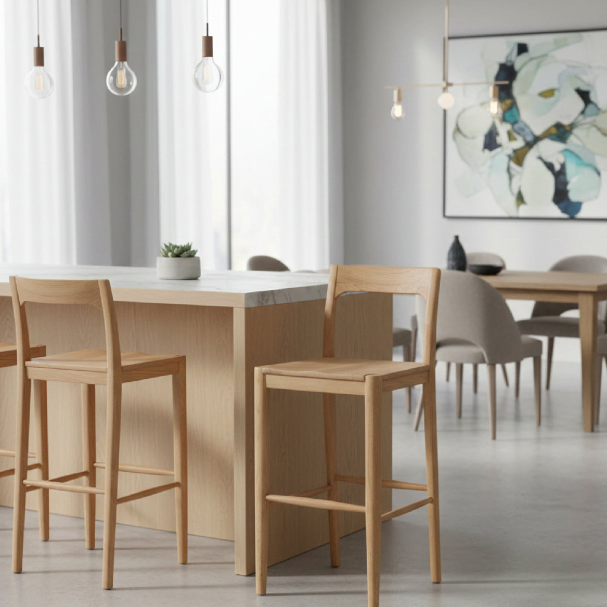 Modern European furniture - Solid Wood Open-Back Bar Stool - www.oroa.com | Oroa.com