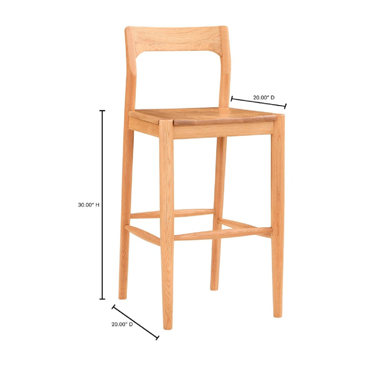 Modern European furniture - Solid Wood Open-Back Bar Stool - www.oroa.com