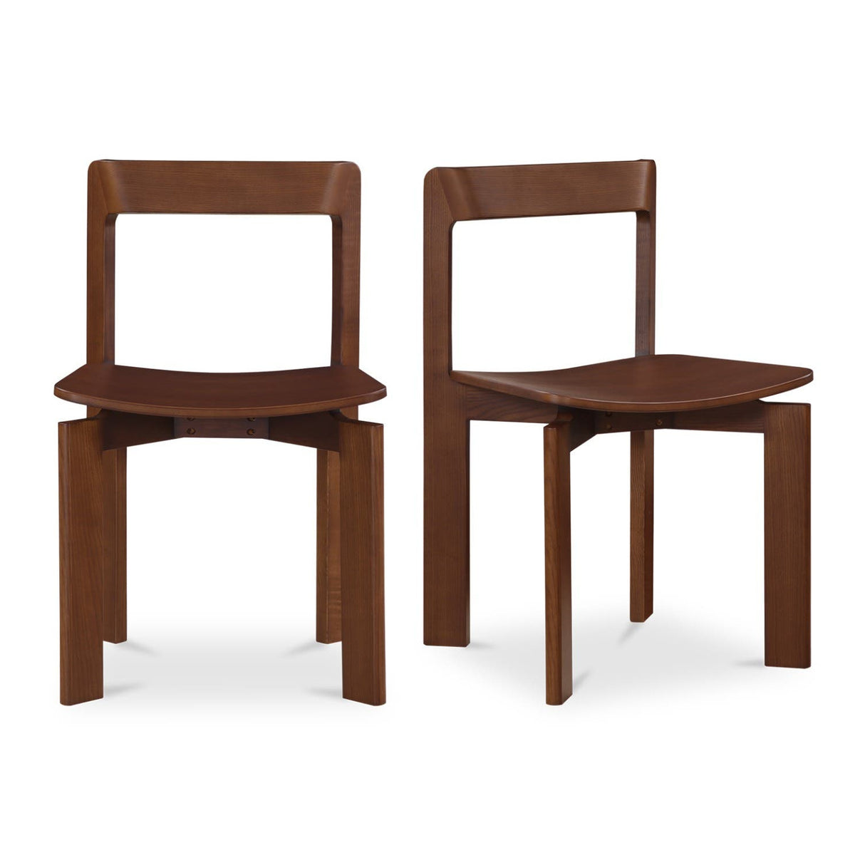 Modern European furniture - Brown Wooden Dining Chairs (2) - www.oroa.com