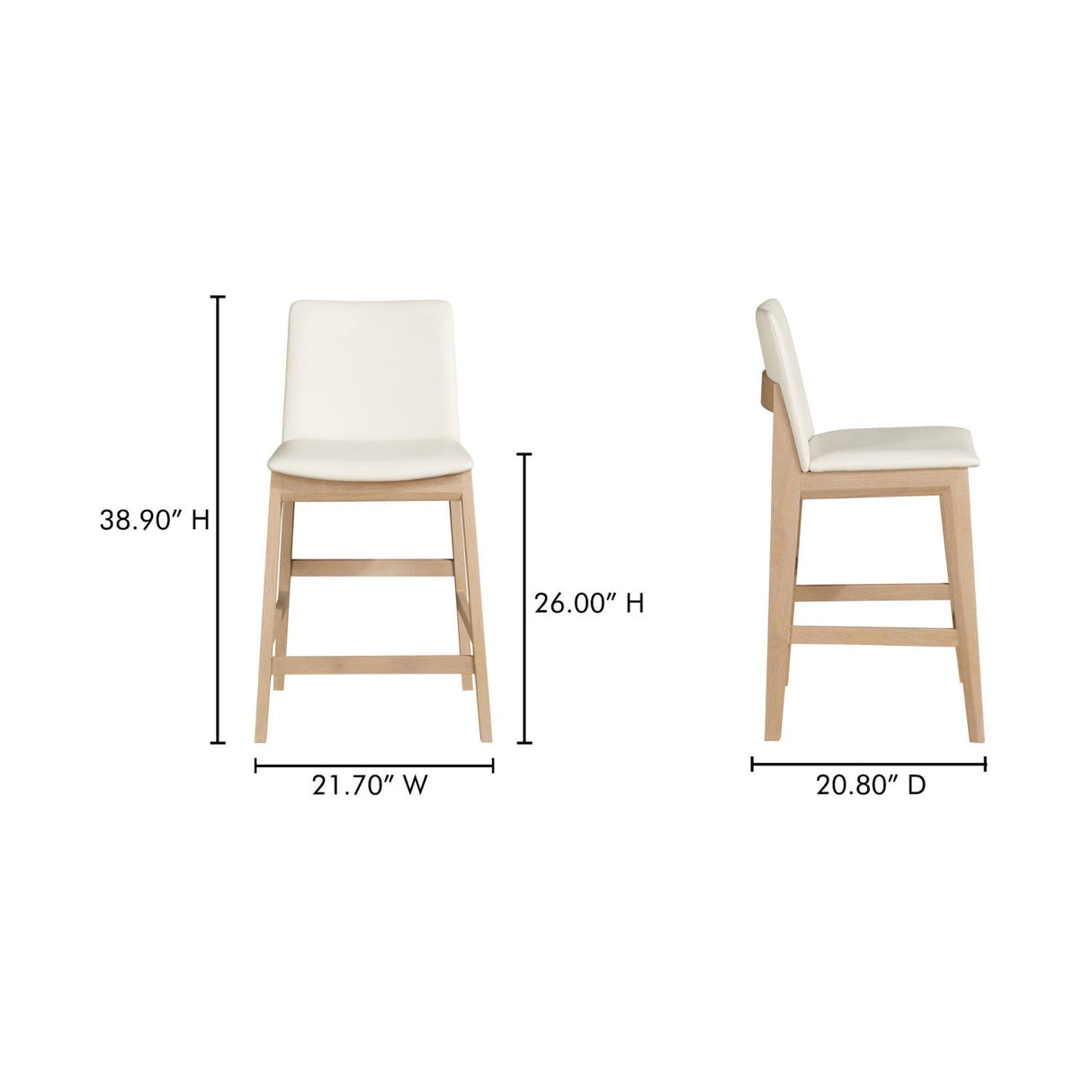 Modern European furniture - Vegan Leather Counter Stool - www.oroa.com