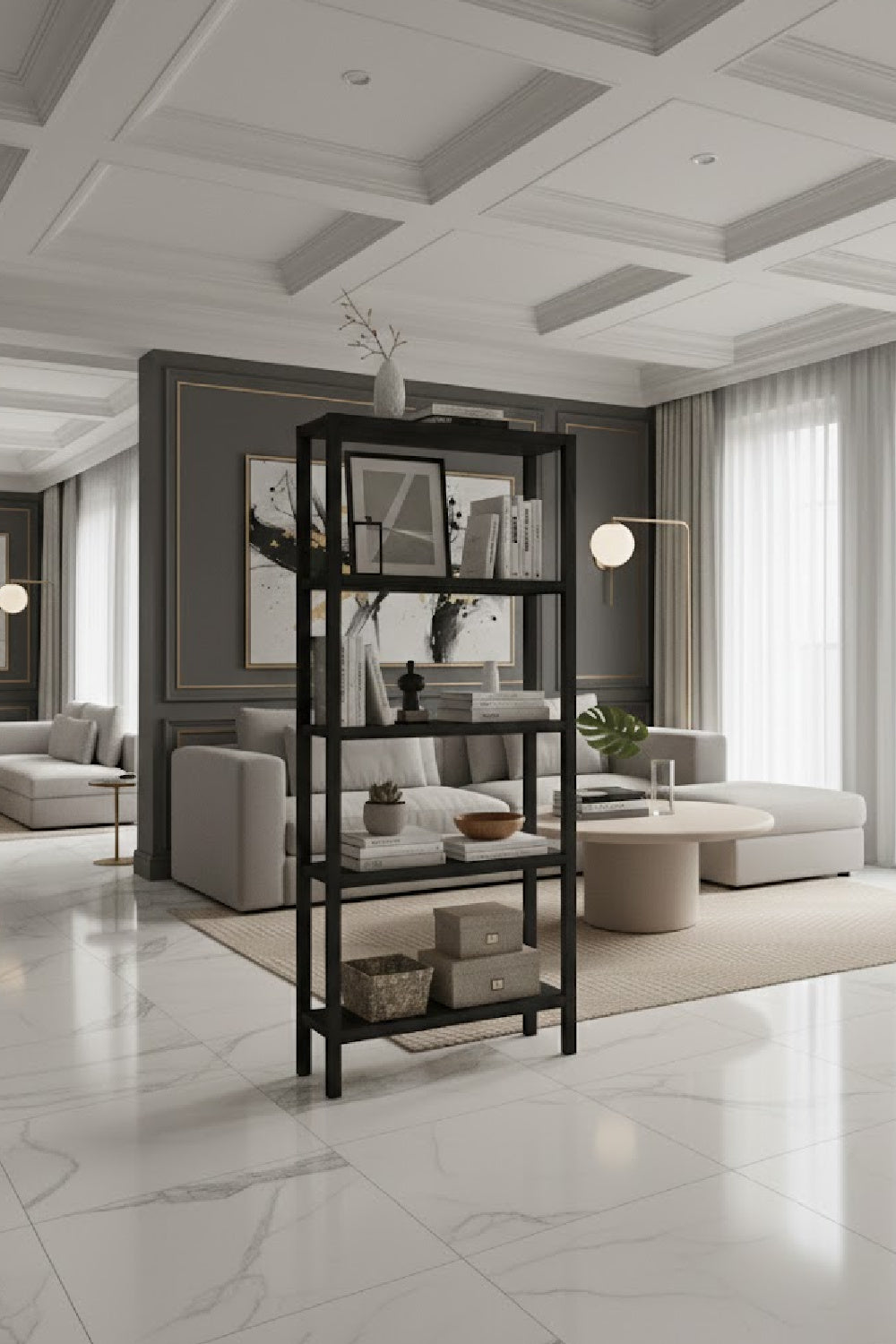 Modern European furniture - Oak Veneer Wood Bookcase - www.oroa.com