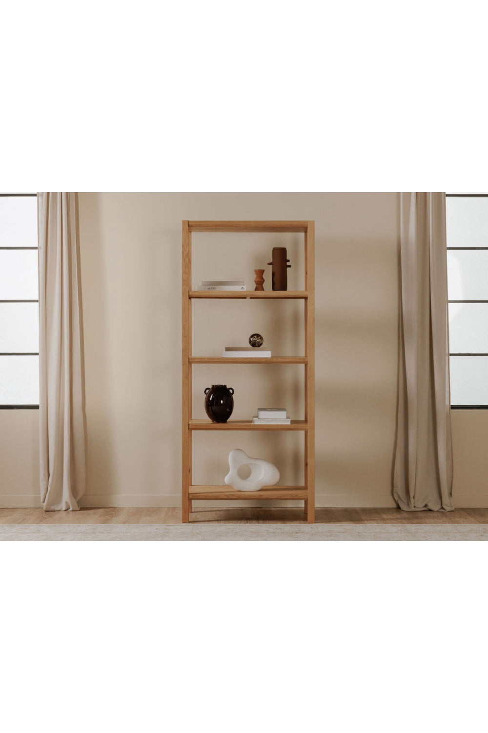 Modern European furniture - Oak Veneer Wood Bookcase - www.oroa.com