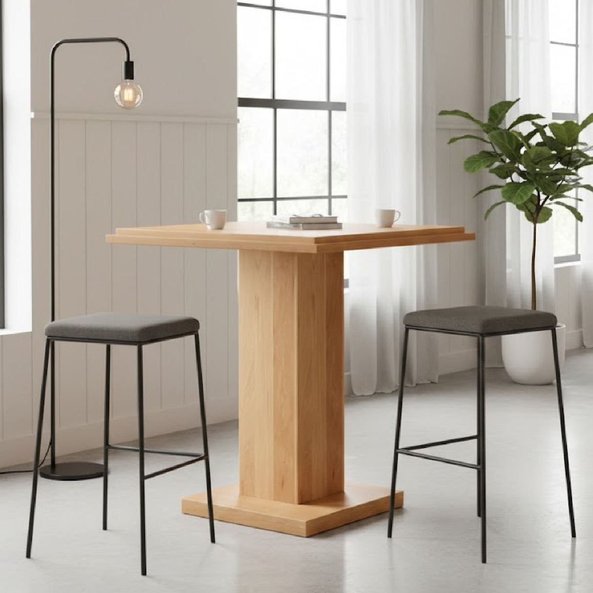 Modern European furniture - Natural Oak Square Counter Table - www.oroa.com